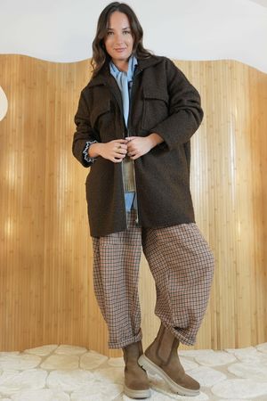 Eversley Stretch Boucle Barn Jacket Chocolate /15=